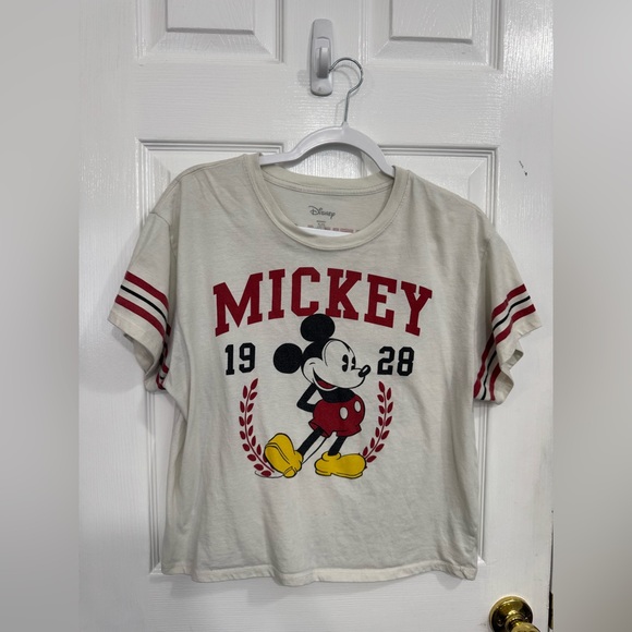 Disney Tops - Disney Cream Mickey Graphic Tee with Red and Yellow Accents